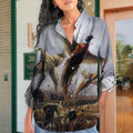 Flying Pheasant Vintage Blouse | Casual Loose Shirt | Long Sleeve Plus Size Casual Shirt